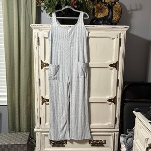 Gray Ribbed Women's Jumpsuit